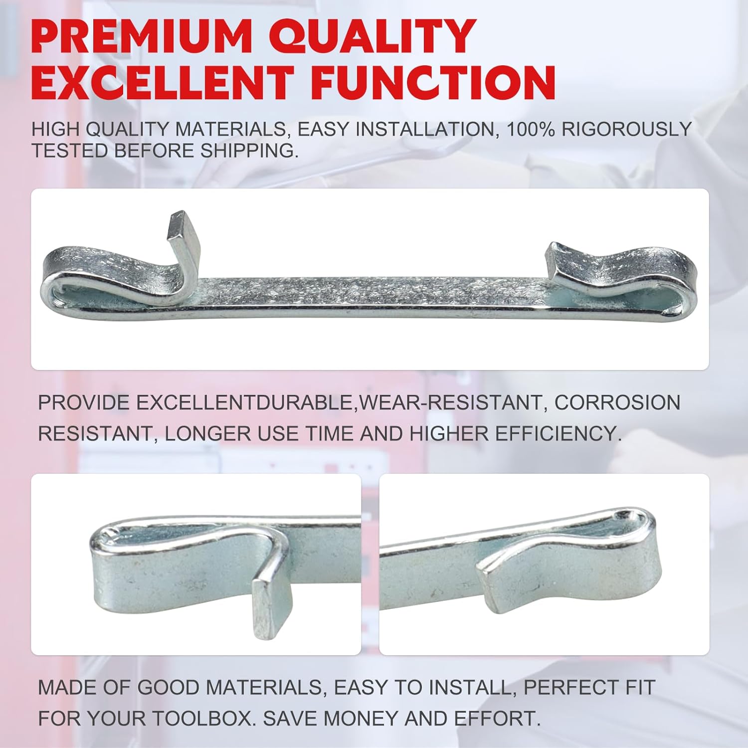 12 Pcs Early 2'' Double Loop Style Tool Box Drawer Slide Retaining Keeper Clips