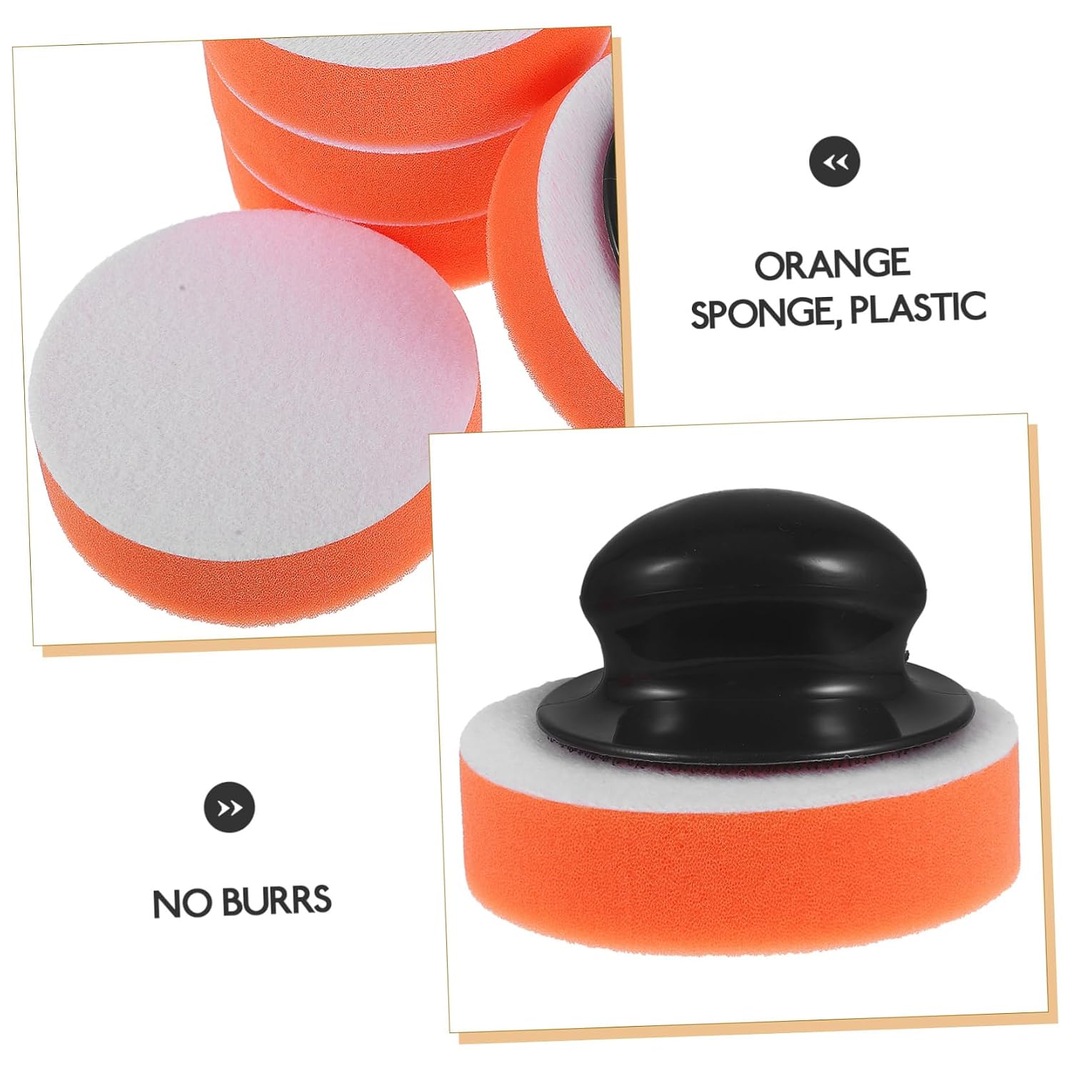 Cabilock Manual Car Wax Applicator Pad Ergonomic Handle Polishing Pads for Automotive Detailing Waxing Tool Kit