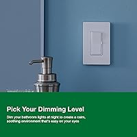 Vista 4 de Lutron Diva LED+ Interruptor Regulador de Luz para Bombillas LED Regulables, Halógenas e Incandescentes, 150 Vatios, Unipolar o 3 Vías, Almendra