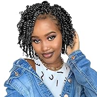 Vista 100 de BOHOBABE Cabello de Ganchillo Pre-retorcido Passion Twist de 14 Pulgadas Cabello Corto Ombré Gris Pre-enrollado de Ganchillo Passion Twist