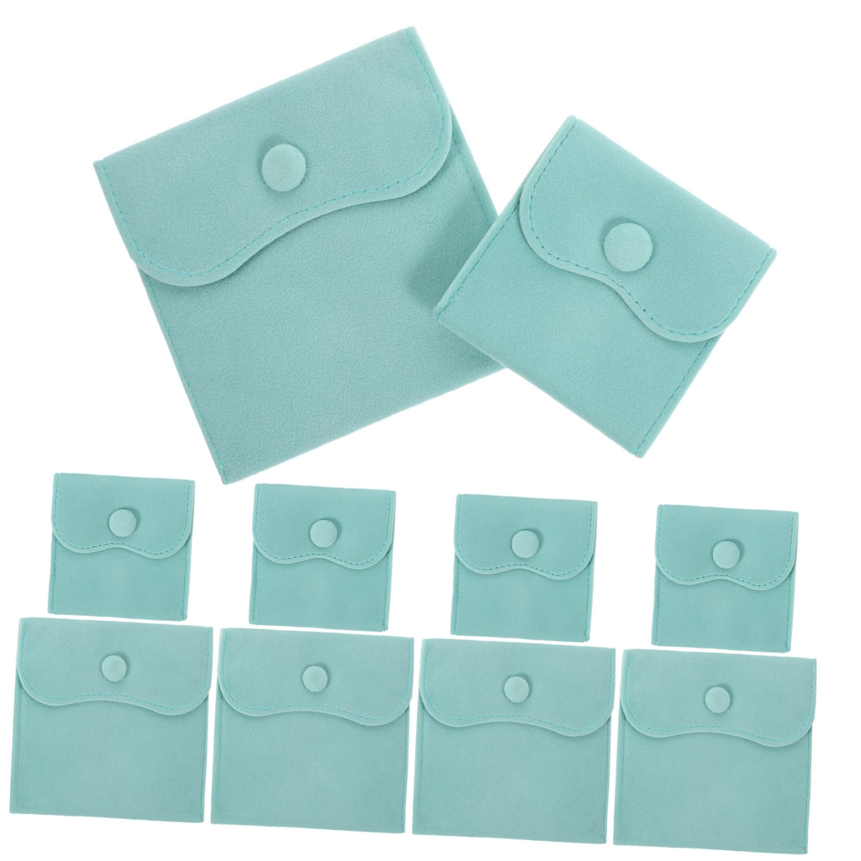 PACKOVE 40stücke Schmuckaufbewahrungstaschen Teiliges Kleine Samtbeutel Mit Druckknopf Für Ringe Ohrringe Und Halsketten Für Hochzeiten Geburtstagsfeiern Und Reisen Aquablau