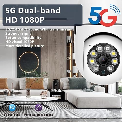 Miniatura 2 de Cámara de seguridad de 3 MP con Wifi de 360 grados para exteriores e interiores, 0.18 oz-2.4ghz, bombilla optiguard, color de la cámara de día y