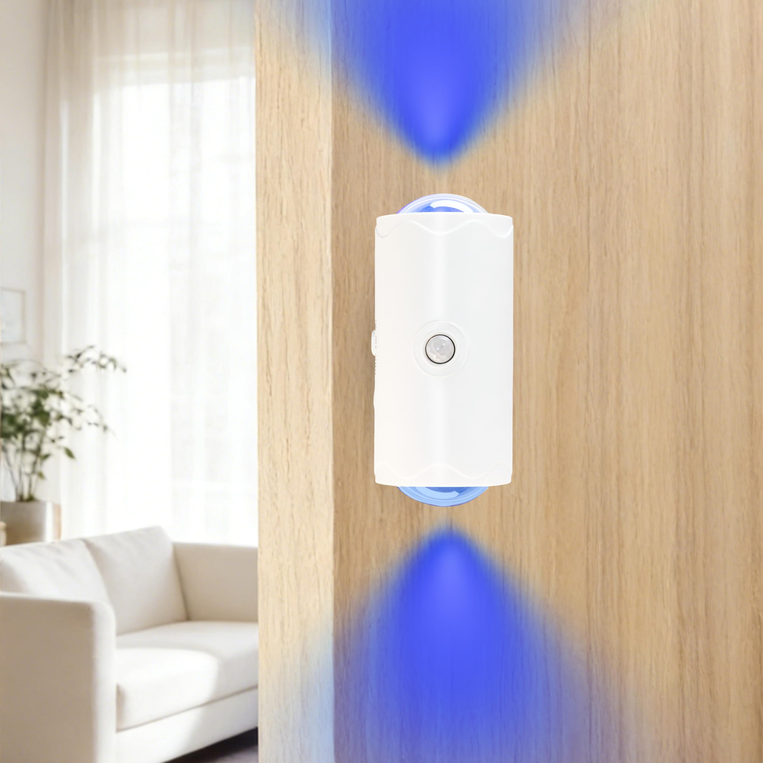 KEGOZ Motion Sensor Light Indoor, RGB Multi-Color Changing LED Wall Lights, Rechargeable Battery Operated Wall Lamp with USB & Magnetic Patch for Bedroom, Hallway, Corridor (White)