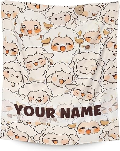 Miniatura 7 de Manta de oveja  Suave, mullida y cálida  Manta de tamaño regazo de 30 x 40 pulgadas para sofá, oficina, bonito regalo verde para niños y niñas
