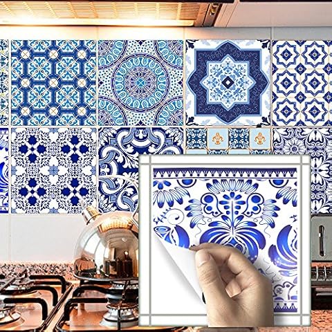AILEGOU Waterproof Vinyl Wall Tiles Sticker for Home Decor, Self-Adhesive Peel and Stick Backsplash Tile Decals for Kitchen Bathroom Decor, 6x6inch 10 Pcs.(Moroccan) Cover