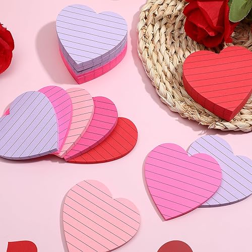 Miniatura 7 de Glenmal Paquete de 200 10000 hojas de notas adhesivas forradas en forma de corazón para el día de San Valentín, 3 x 3 pulgadas, bonitas notas