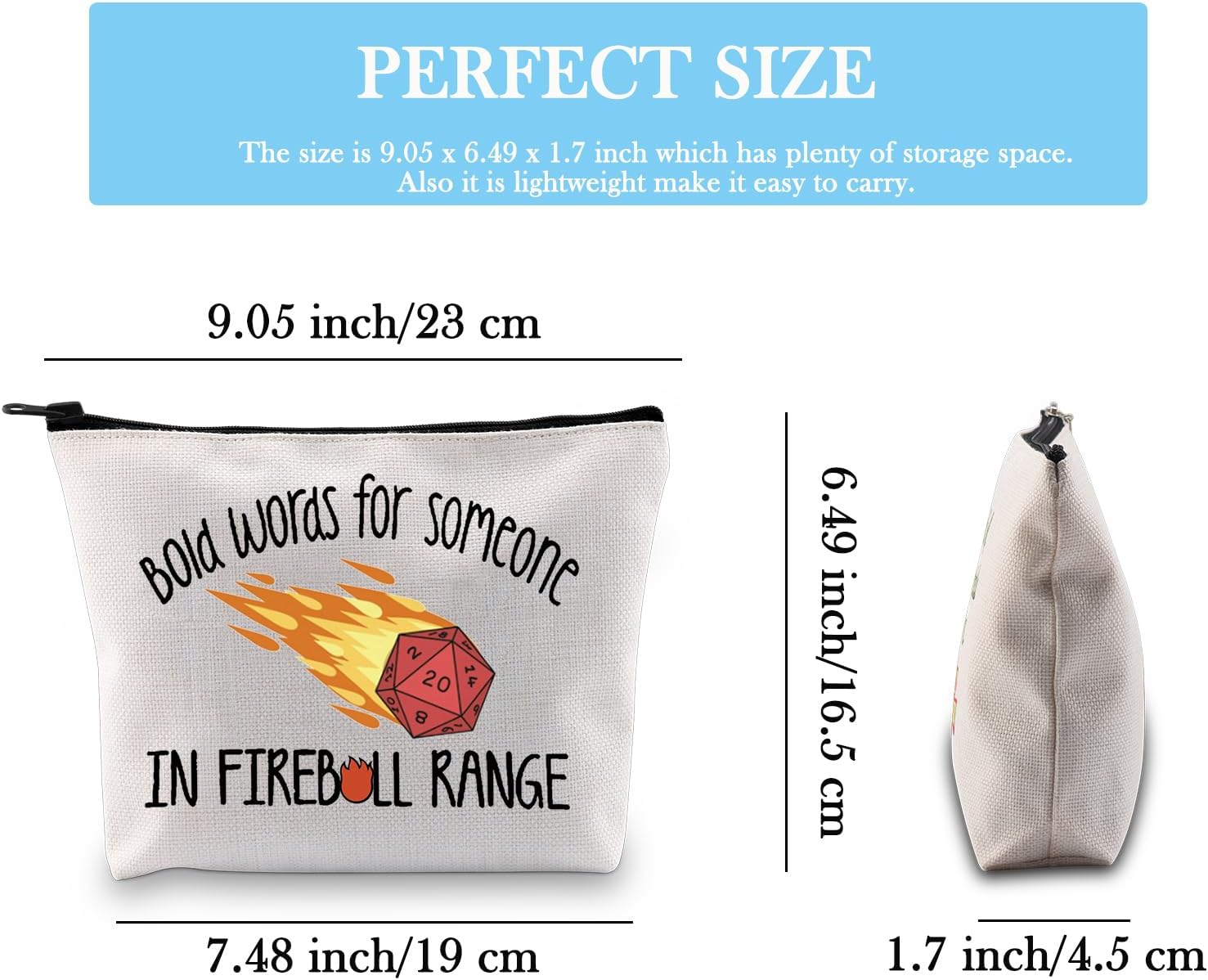 DandD Inspired Gift Role Playing Games Gift Game Dice Storage Accessories Pouch Bag Gift for RPG Game Players (Bold Words Bag) - Image 2