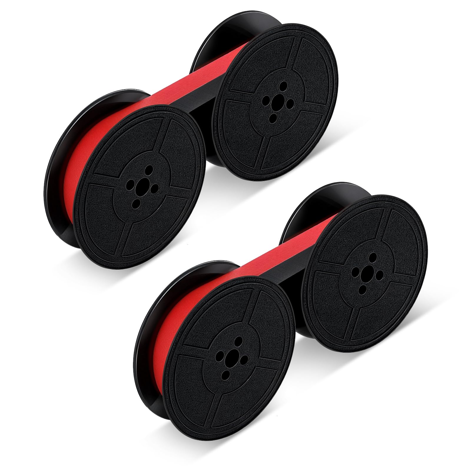 2 Pairs Universal Typewriter Ribbon, 1/2 Inch Wide Black and Red Ink Ribbon Twin Spool Vintage Typewriter Ink Ribbon Twin Spool Replacement Red and Black Twin Spool Replacement Pack for Typewriter