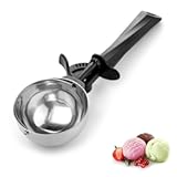 Large Ice Cream Scoop with Trigger&comma; 4&period;5 oz &lpar;130ml&rpar; Stainless Steel Portion Scoop for Ice Cream&comma; Sorbet&comma; Melon&comma; Cupcake Batter&comma; Size &num;8