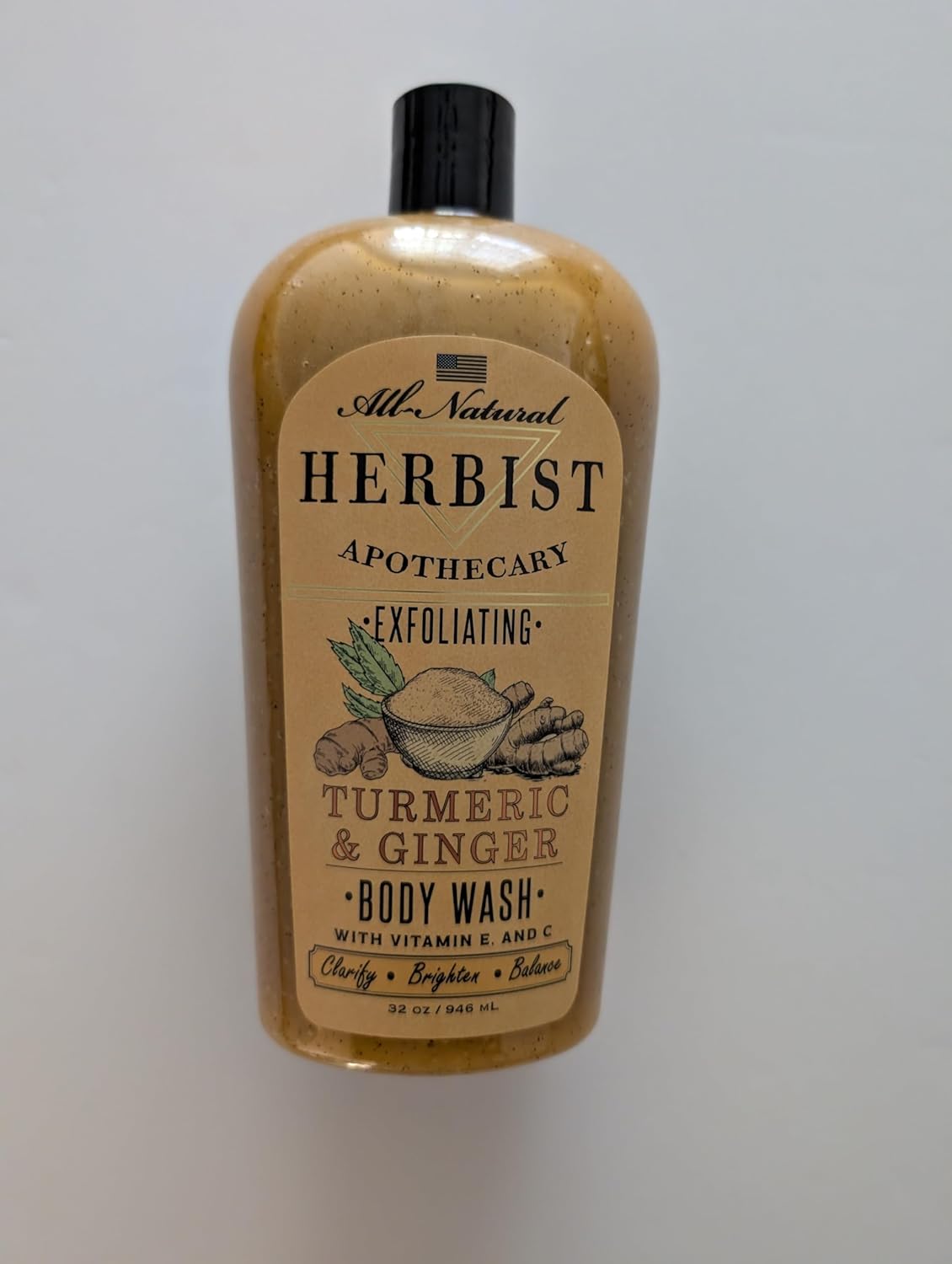 All Natural Apothecary Exfoliating Body Wash (Tumeric & Ginger with Vitamin E & C)