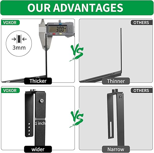 Miniatura 6 de Soportes de caja de ventana, soportes ajustables para jardineras, soportes de hierro resistente para barandillas, con soporte inferior mejorado,