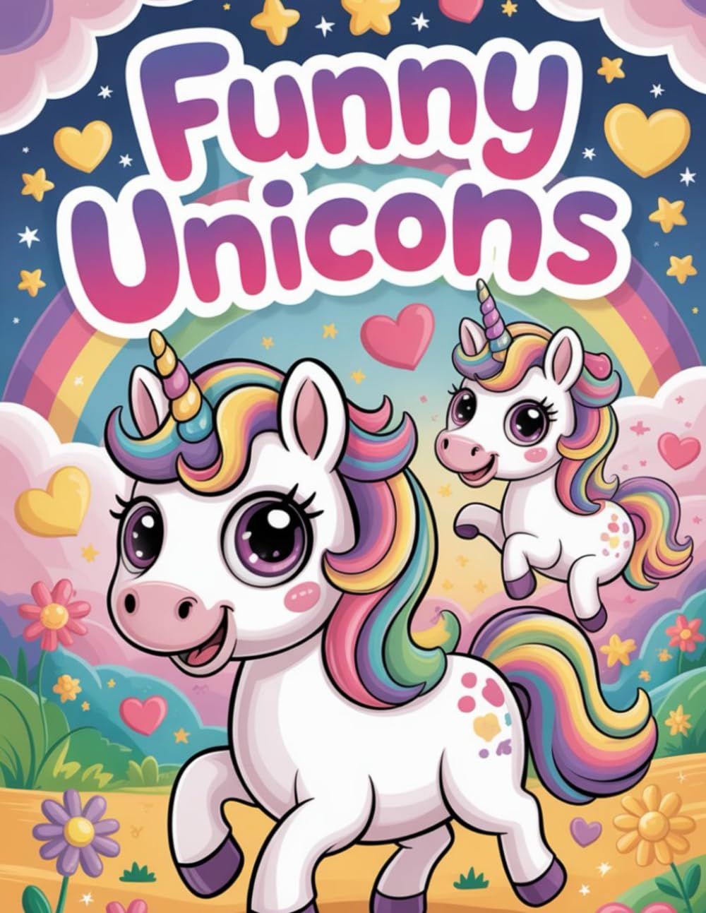 Funnny Unicorns: Big, Simple, and Hilarious Illustrations for Toddlers and Kids. Cute Unicorns Having Fun!
