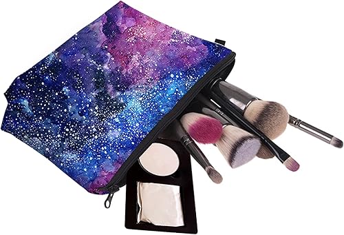 Miniatura 4 de HAPPYLIVE SHOPPING Neceser de maquillaje cosmético de viaje con cremallera, bolsa de equipaje multifunción para adultos, mujeres y hombres (cielo