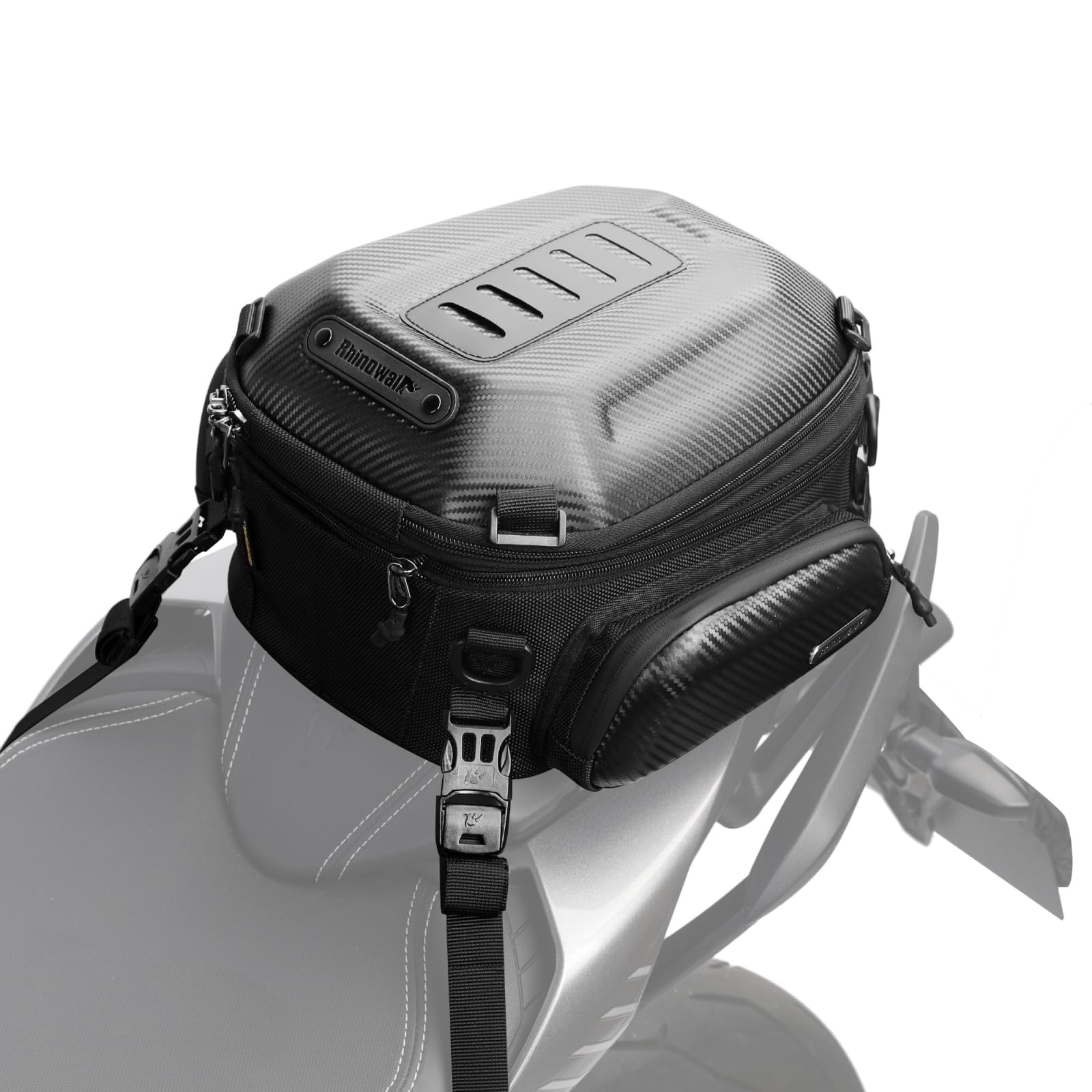 HUNTVP - Sac de bagage étanche pour siège arrière de moto, sac à dos extensible de 12 à 18 l, avec housse de pluie, sac à dos de moto