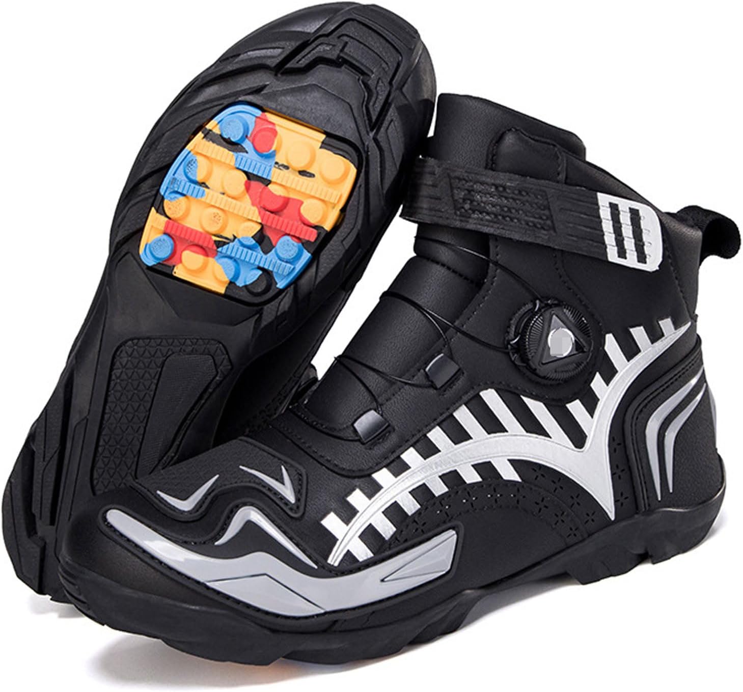 女性用オートバイスニーカー強化ストリートサイクリングシューズユニセックスサイクリングシューズ滑り止めカジュアル通気性ラバーソールオー