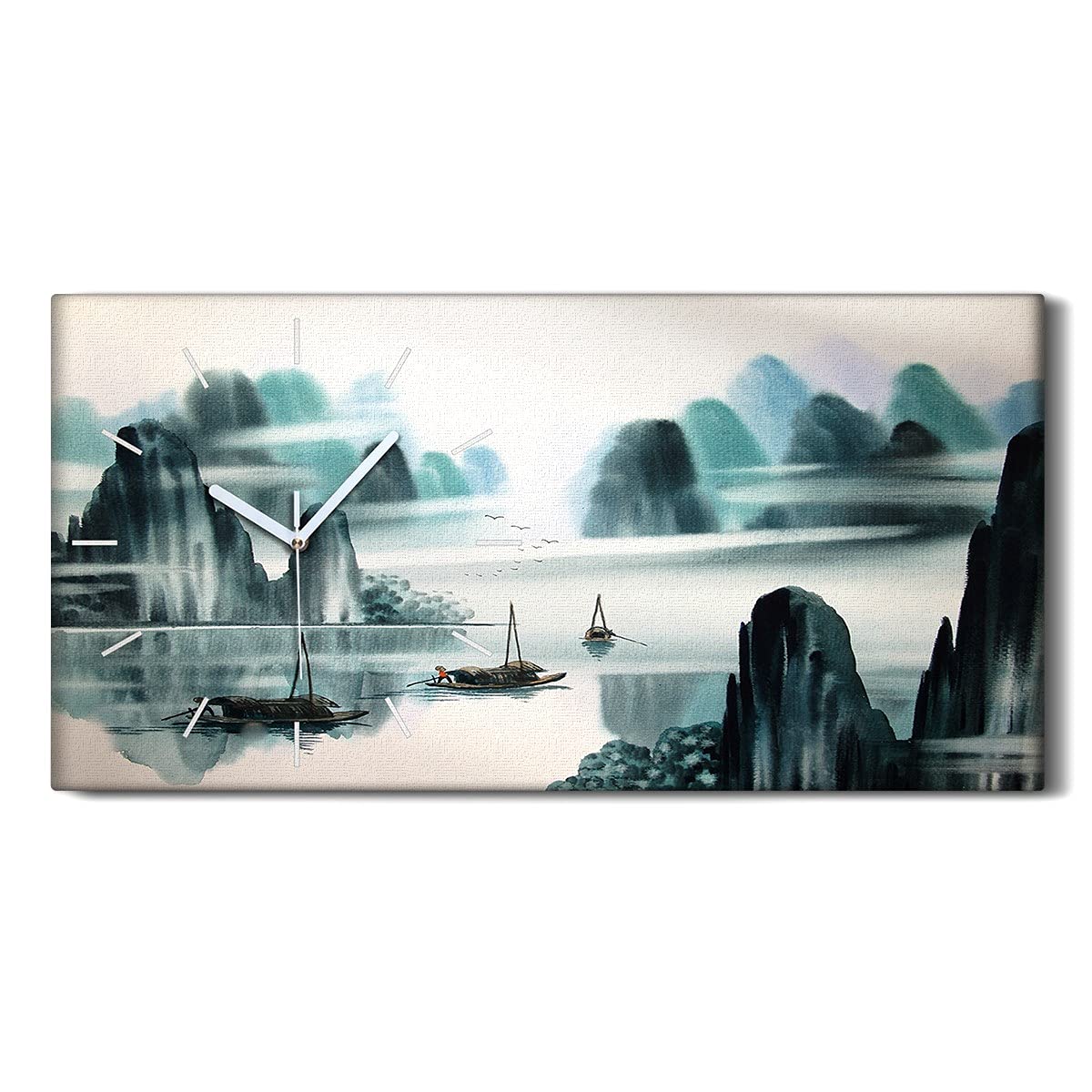 Horloge sur Toile Chambre Salon - Décoration Art Moderne Silencieuse Image 60x30