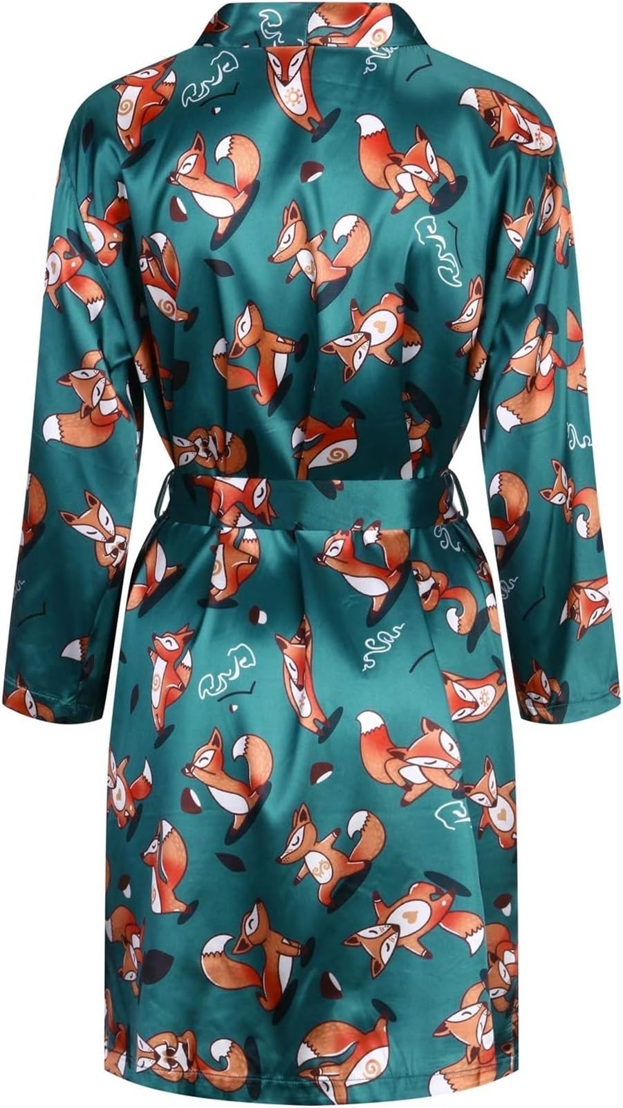 Albornoz Para Viajes Piscina Pijamas De Satén Para Mujer, Camisón Cómodo Con Estampado Floral, Batas Lencería, Albornoz Abierto Frontal Ropa De Dormir