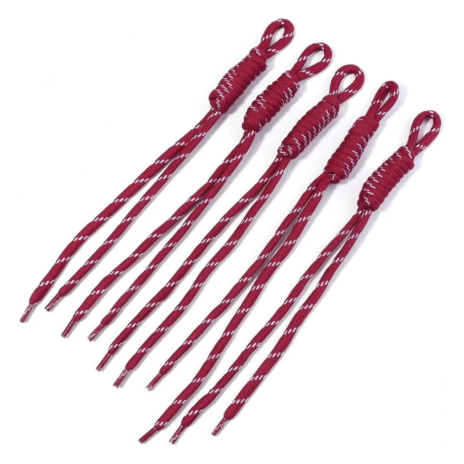 Nylon Cord Thread 35pcs Colorful Braided Lanyard Keychain Design Nylon Cord Knot Woven Rope for Bracelets Macrame(Red)