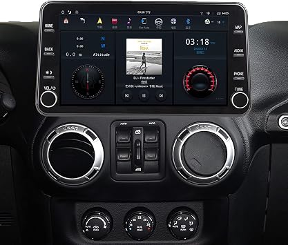 11.8" Android Stereo for Jeep Wrangler JK 2011-2017, PX6 1080P HD Touchscreen Head Unit, Wireless CarPlay & Android Auto, DSP Multimedia Player, GPS Navigation, Plug and Play