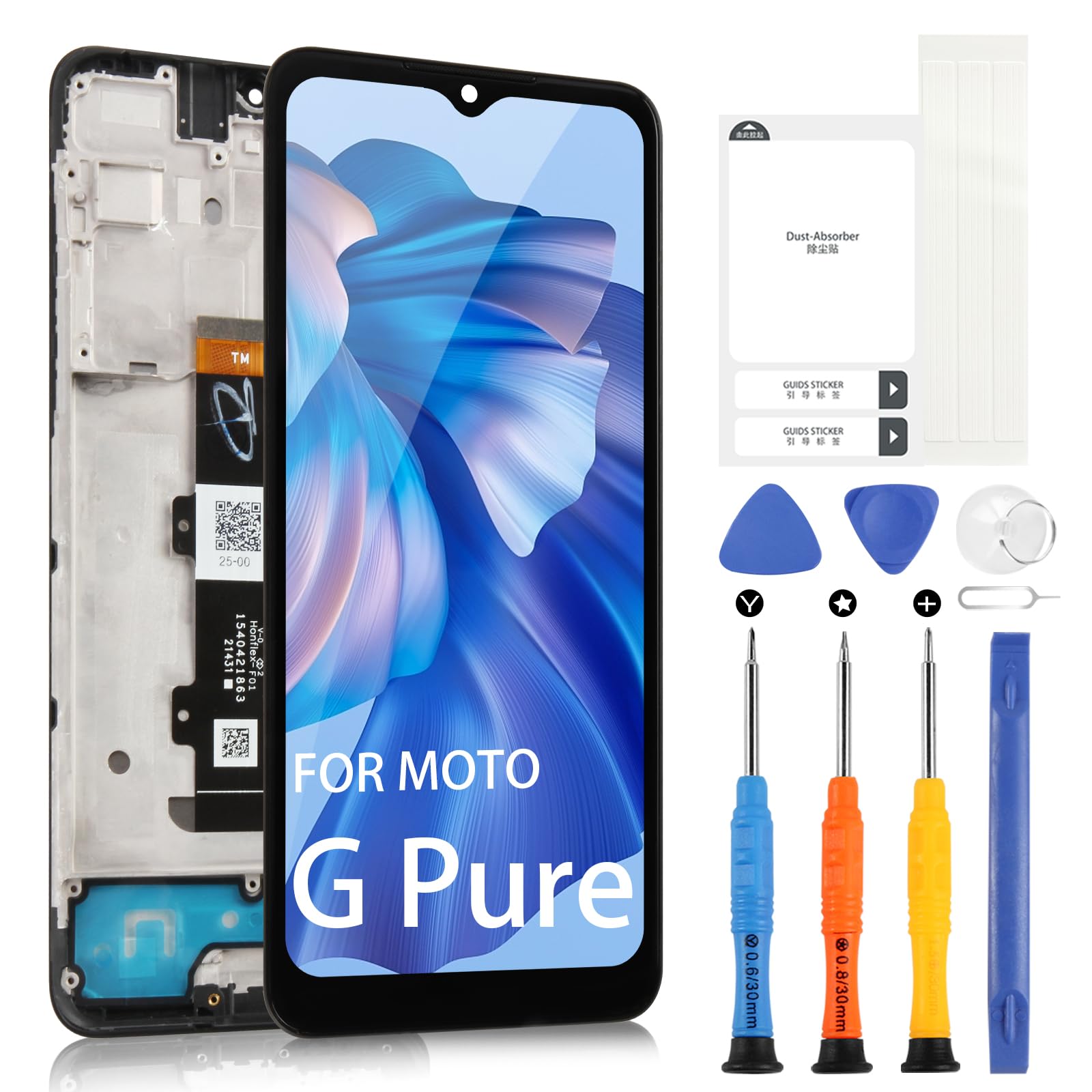 Reeplazo De Pantalla Pura Para Otorola G Pure Con Kit De Arco Para Oto G Pure XT2163 - Foto 7