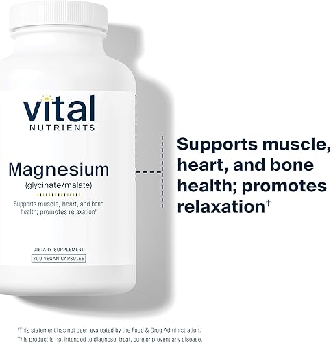 Miniatura 3 de Vital Nutrients - Magnesio glicinatomalato 120 mg - Formulado para apoyar la salud de los dientes los huesos y el corazón - Sin soja sin gluten sin