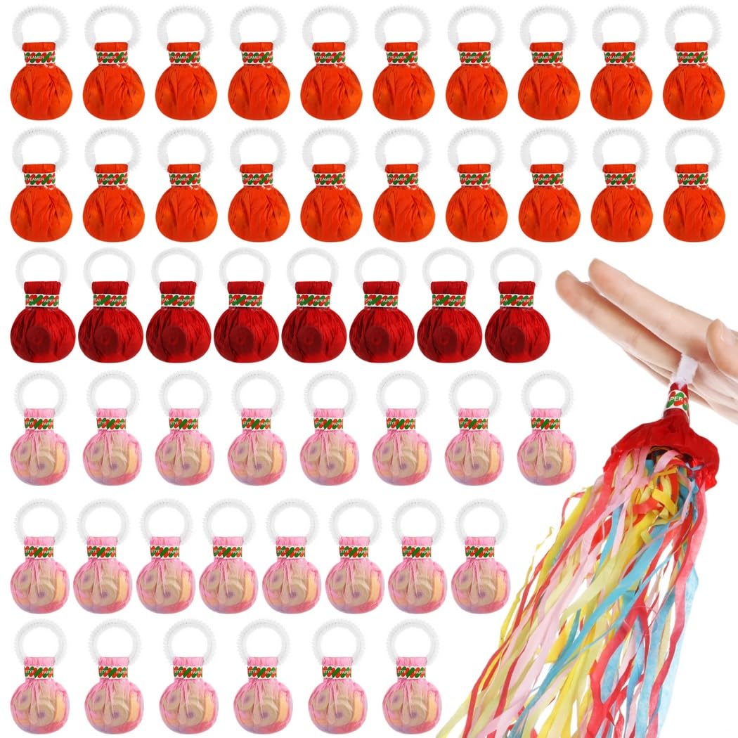 50 Stück Handheld Party Streamer Bälle No Mess Konfetti für Hochzeiten, Verlobungen und andere Festlichkeiten