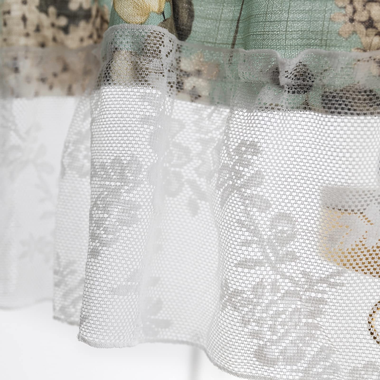 Tende da cucina,Mantovane semitrasparenti per finestre,Mezze tende con cuciture in cotone e lino,Tende in voile ricamate in pizzo,Tenda da bistrot in stile country,Tende corte per Kitchen Cafe Balco