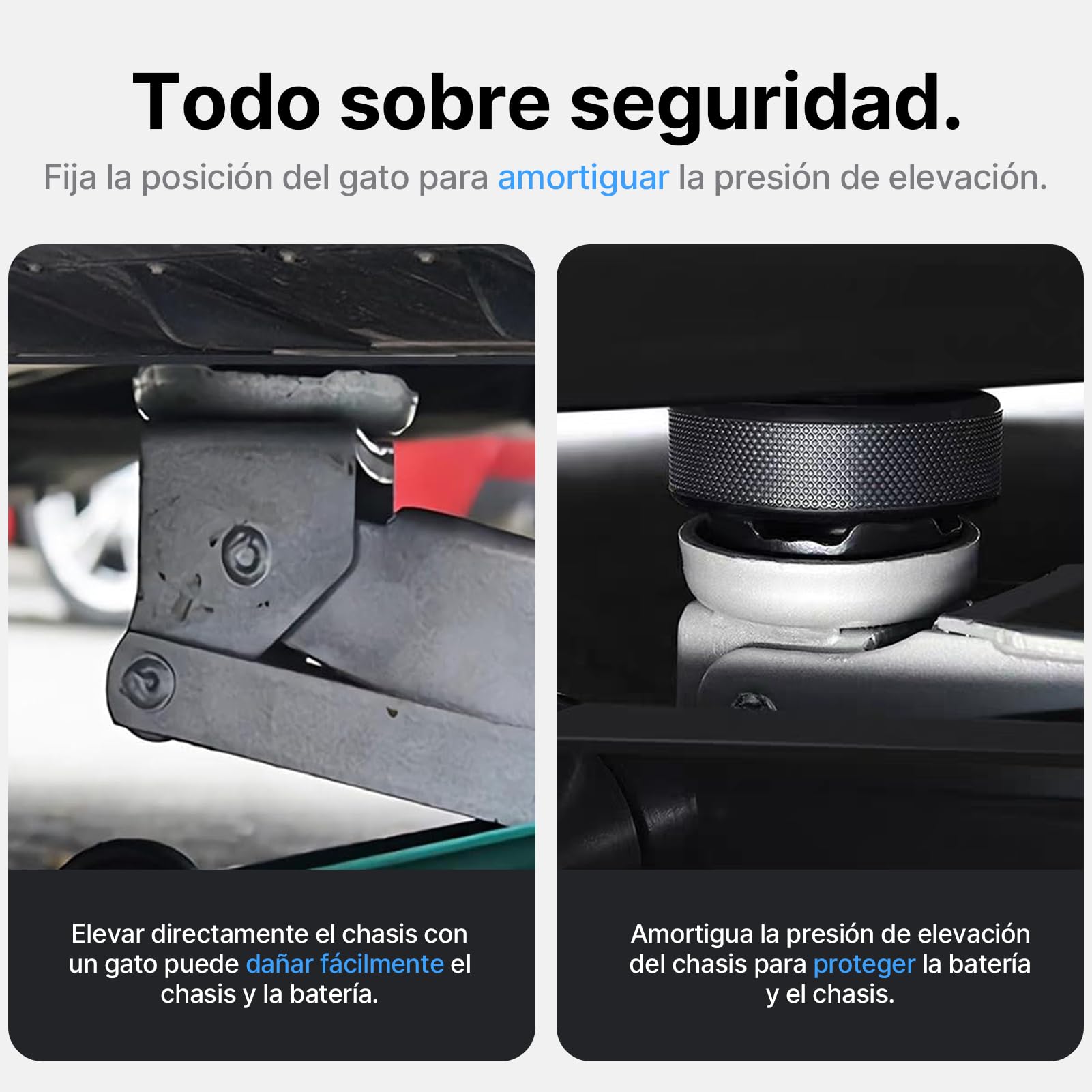 Juego de 4 almohadillas para gato Tesla con funda de almacenamiento, soporte de gato elevador, juego de almohadillas de goma sin olor compatible con Tesla Model Y/S/X/3 accesorios 2016-2025