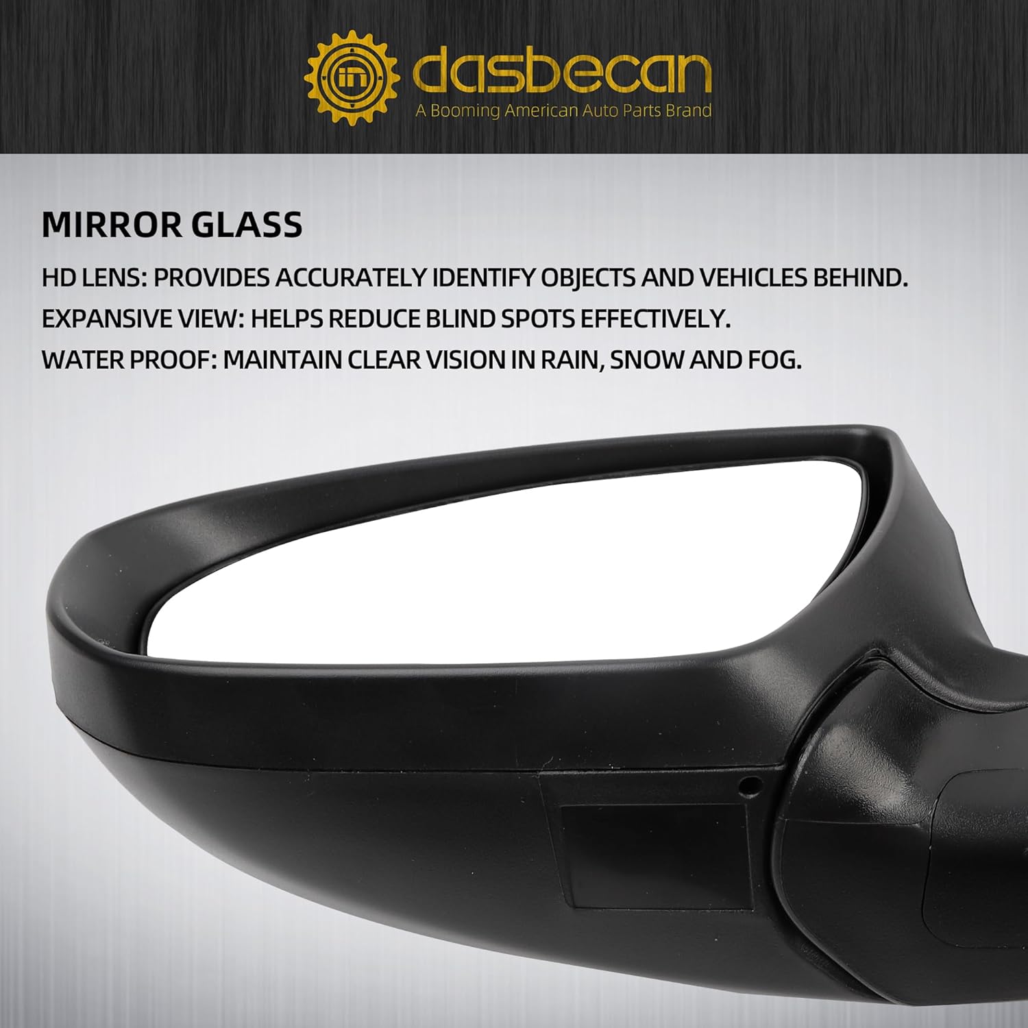 Dasbecan Driver Left Side Door Mirror Compatible with Kia Optima 2014 2015 with Power Glass | Heated | Turn Signal | Manual Folding | Painted Outside Door Mirror KI1320175 876104C501 6Pins Black