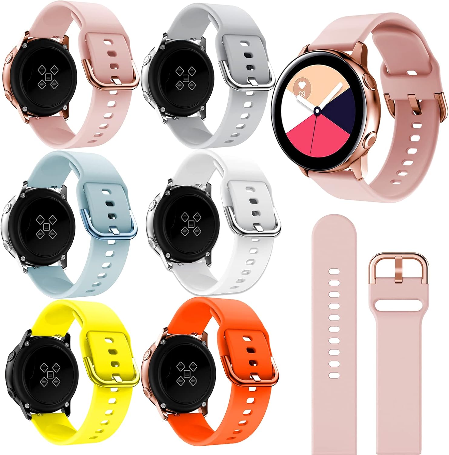 VIRIDIANA 6 Unidades Correa 20mm Compatibles con Samsung Galaxy Watch
