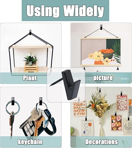 Miniatura 3 de 30 ganchos de uñas para colgar cuadros, chinchetas para pared, ganchos de pared, ganchos de pared, ganchos para colgar fotos, decoración de uñas