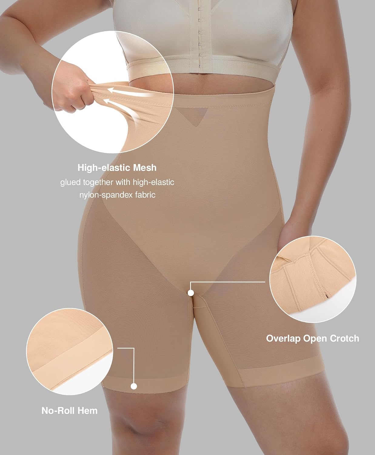 Lover-Beauty Low Back Shapewear Shorts for Women Tummy Control Butt Lifting Body Shaper Panties Underwear