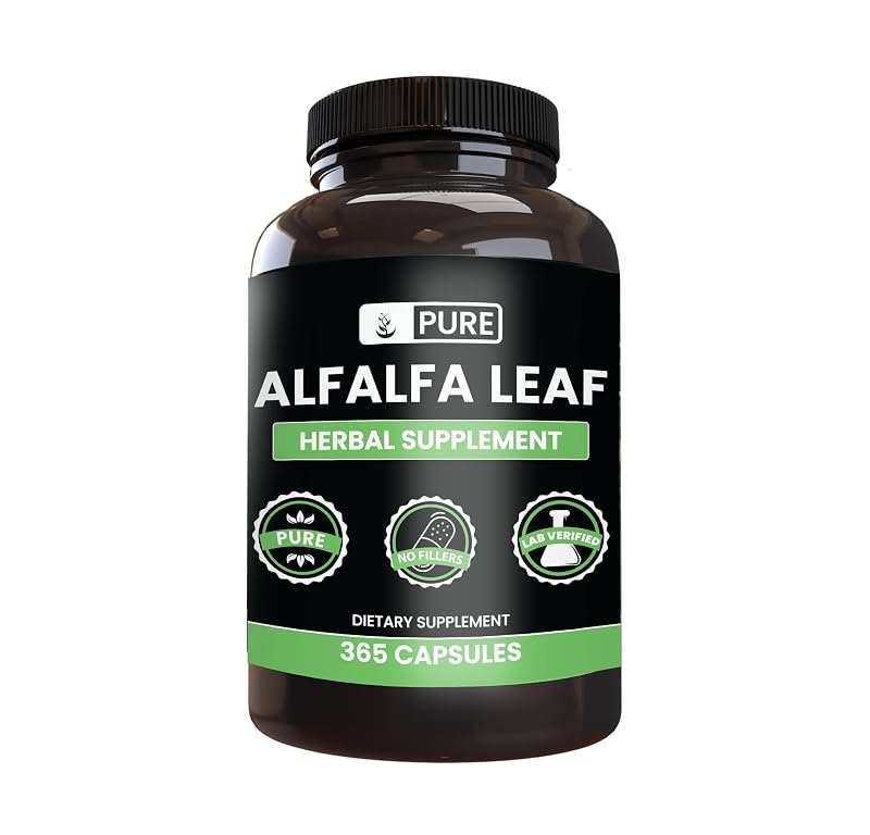 PURE ORIGINAL INGREDIENTS Suplemento de alfafa em cápsulas 365 cápsulas