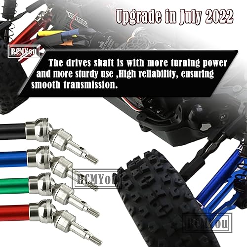 Miniatura 5 de RCMYou Eje de transmisión CVD para 110 Arrma Big Rock V3 3S BLX 4x4 4WD, 4 piezas de actualización de control remoto, ejes de transmisión delanteros