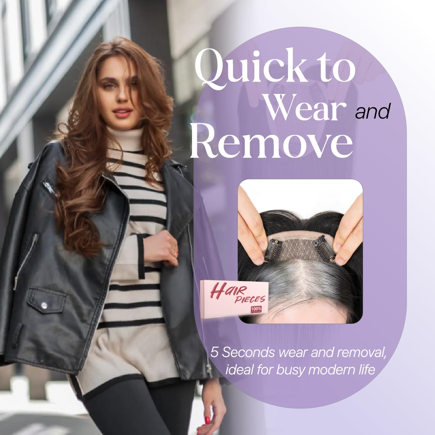 Amazon.com : TESSHAIR Human Hair Topper for Women No Bangs  display picture 2