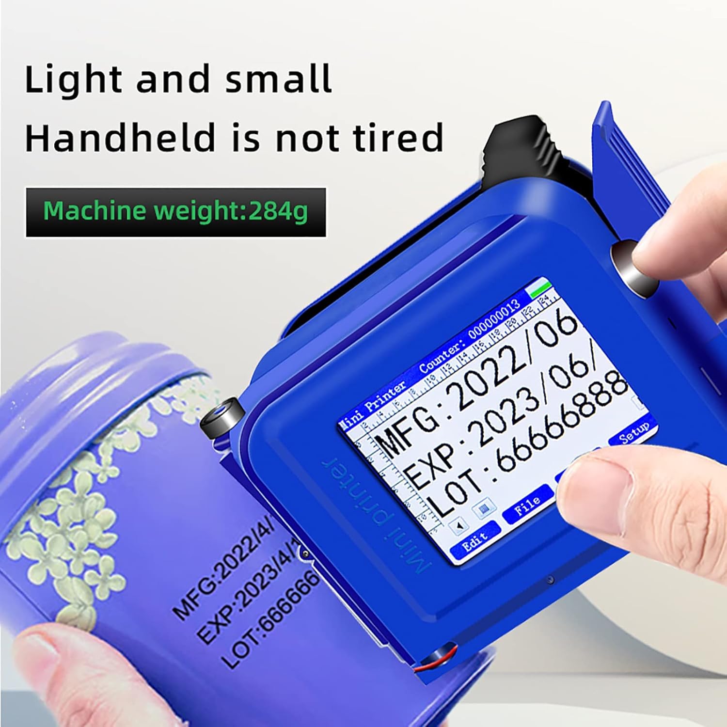 Portable Handheld Inkjet Printer Mini Label Coding Machine 12.7mm Mini Handheld Inkjet Printer Production Date Barcode Bottle Cap Logo Printing Permanent Ink