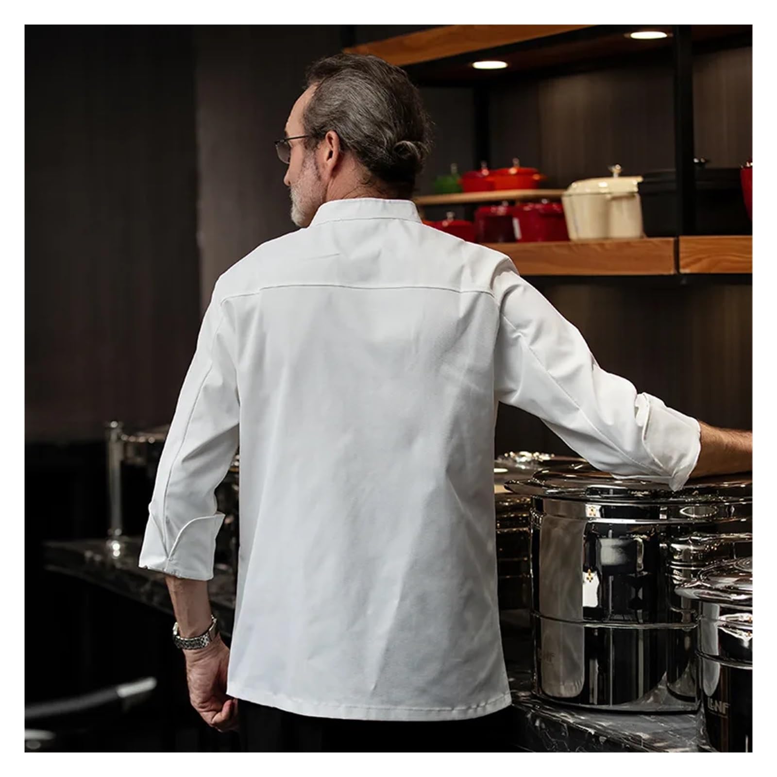 Divisa Cuoco Abbigliamento da Lavoro Invernale Giacca da Cuoco Attrezzatura for Catering Ristorante Chef Uomo Hotel Costume Panettiere