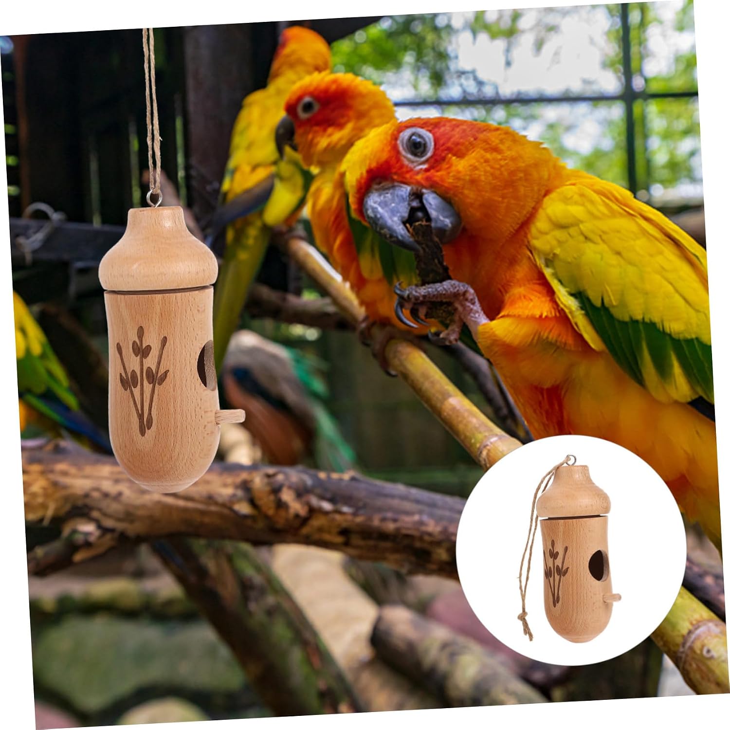 4pcs Bird Feeder Gazebo Accessories Bird Feed Cup Bird Waterer Pet Automatic Feeder Outdoor Tray Hanging Feeder Bird Cage Feeder Bird House Feeder Outdoor Bird Cage Wood Food Tool image 3