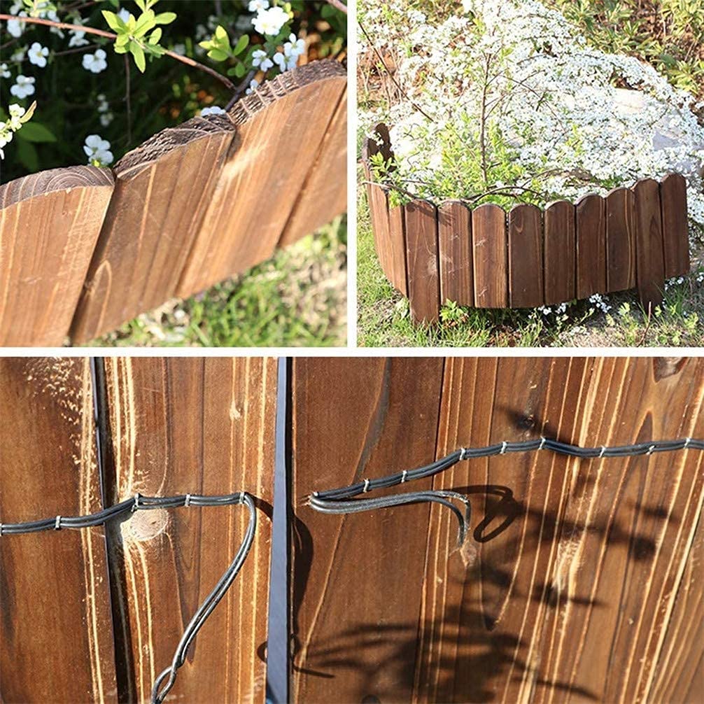 Paneles de madera para valla de jardín para plantas de flores y vallas de piscina, color carbonizado, 120 x 40 cm