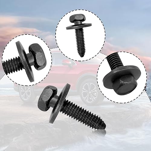 Miniatura 5 de 10 piezas M6 1.0 X 0.984 in cabeza hexagonal métrica Sems pernos cuerpo tornillos tornillos compatibles con GMC Buick Chevrolet Cadillac 11503834,