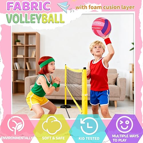 Miniatura 4 de Pelota de voleibol suave, tela súper suave, para práctica en interiores, segura y silenciosa, para niños, jóvenes, principiantes, juegos de práctica