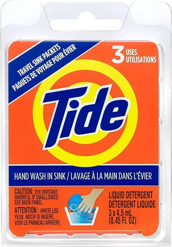 Tide Liquid Travel Sink Packets, 3-Count 0.45 Fl Oz (Pack of 1)