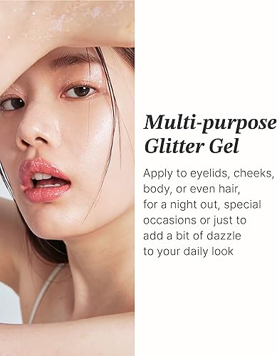 Miniatura 4 de Glint Gel con purpurina para rostro y cuerpo (humor fatal, 0.1 onzas), maquillaje multiusos para ojos, mejillas, cuerpo y cabello. Pigmento rico,