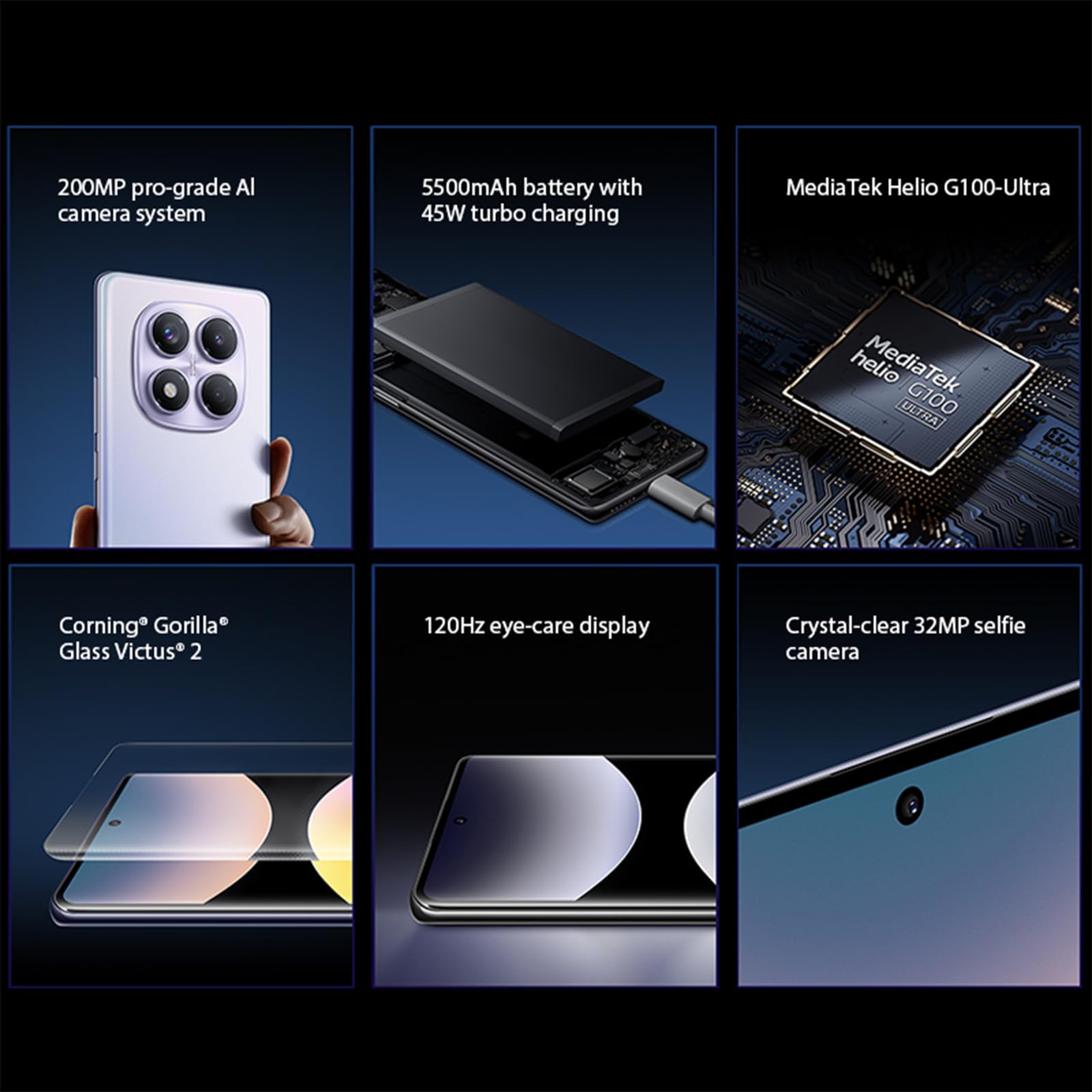 Xiaomi Redmi Note 14 Pro 4G LTE (for Tmobile Mint Tello & Global) (256GB + 8GB) 6.67" 120Hz 200MP AI Camera Model 24116RACCG Unlocked Dual Sim (Ocean Blue)