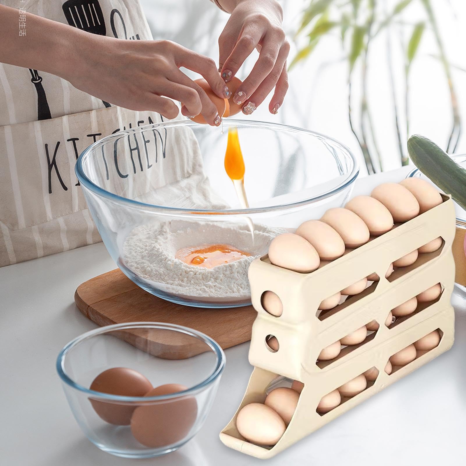 Dispenser automatico di uova a 4 livelli, organizer automatico per uova da cucina, porta uova da frigorifero, porta uova a scorrimento automatico, per casa, cucina, ristorante Dispenser automatico di uova a 4 livelli, organizer automatico per uova da cucina, porta uova da frigorifero, porta uova a scorrimento automatico, per casa, cucina, ristorante