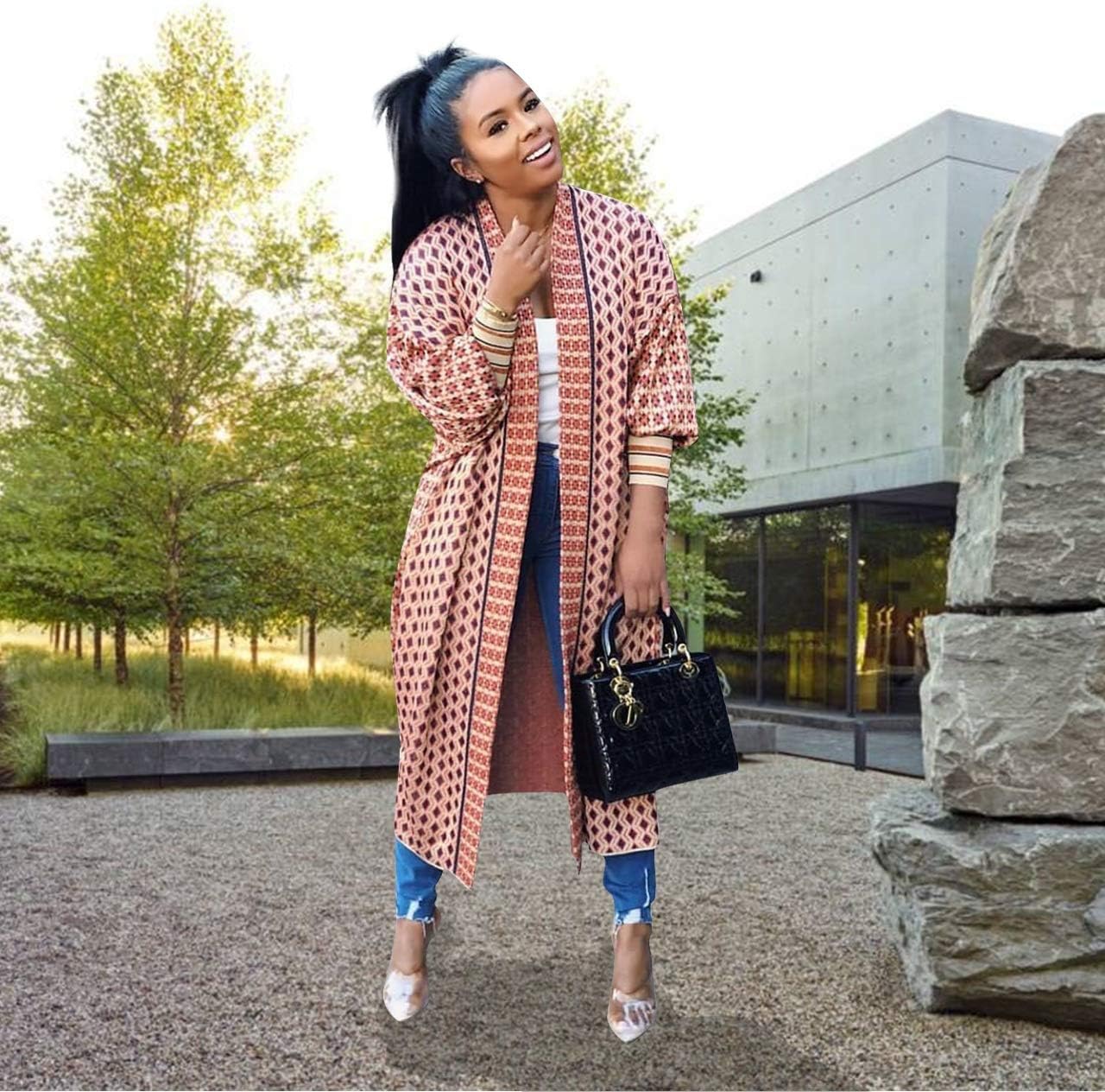 Long Cardigan for Women Lightweight Open Front Jacket Coat Outwear - Image 3