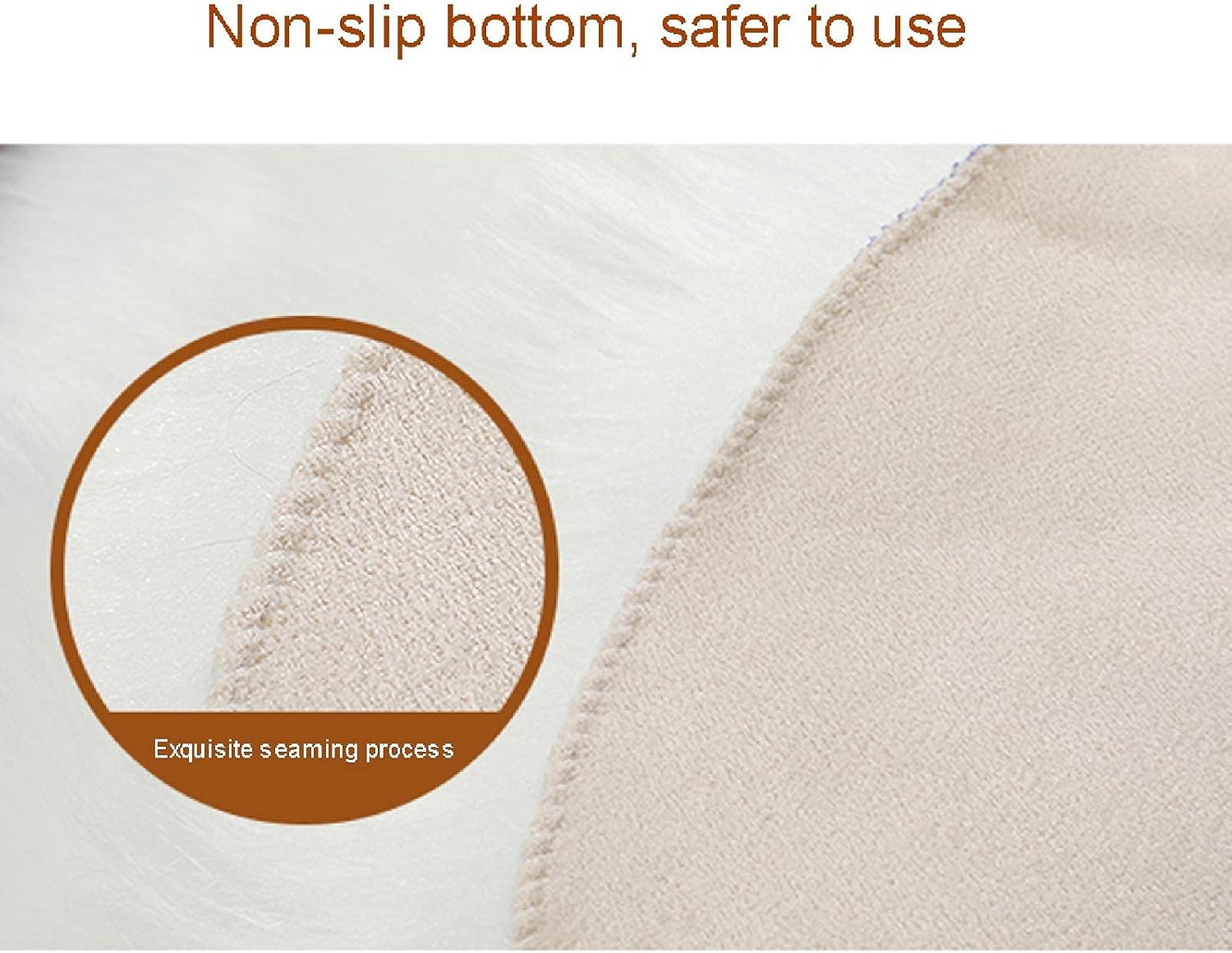 SagaSave Soft Faux Sheepskin Fur Rug Fluffy Area Rug Carpets Chair Cover Seat Pad Soft Fluffy Shaggy Area Rugs for Bedrooms Living Room Kids Rooms Decor(60x60cm) White