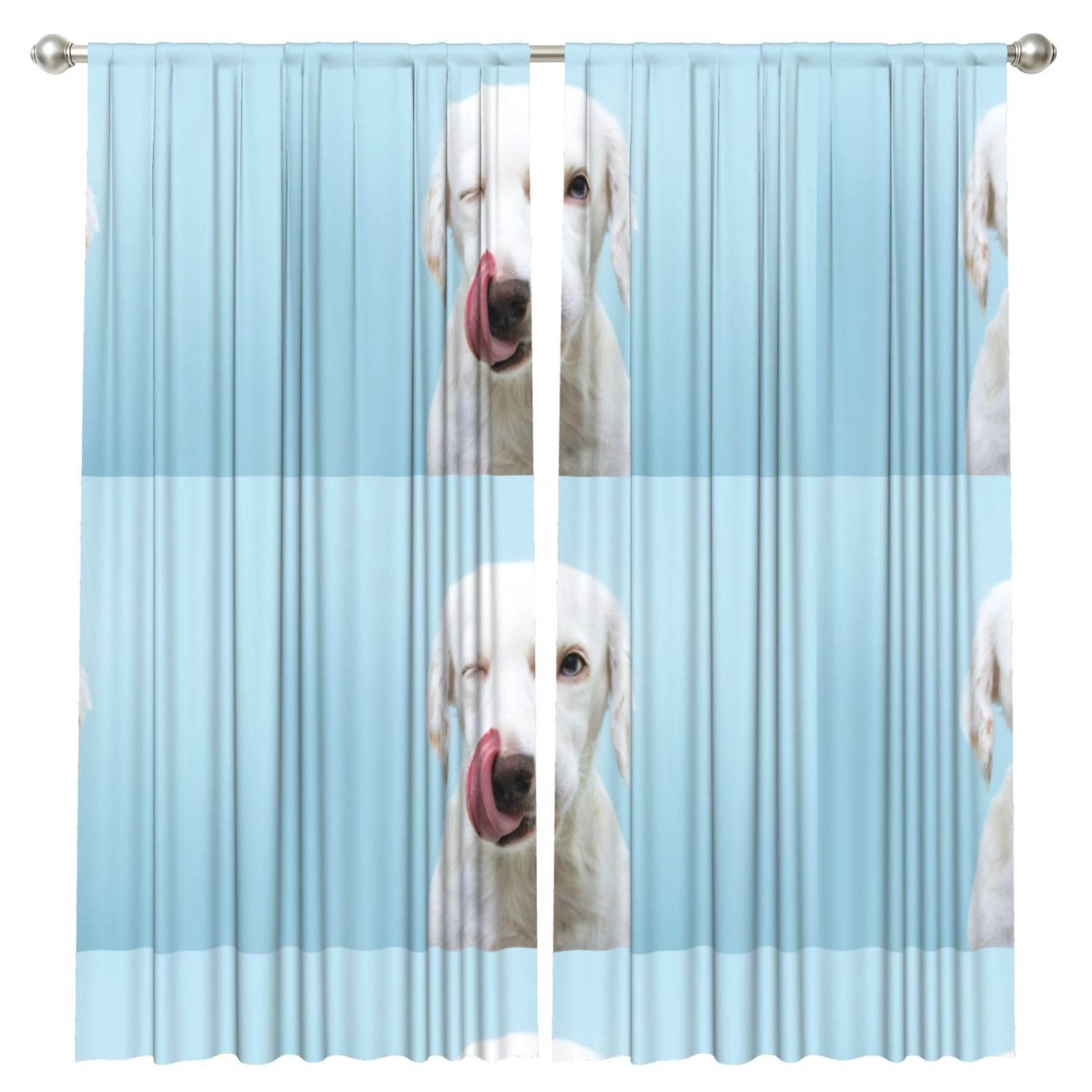 InOmak Funny Labrador, 2 Panels Window Curtains 52 x 84 Inch Blackout Curtains for Living Room Bedroom