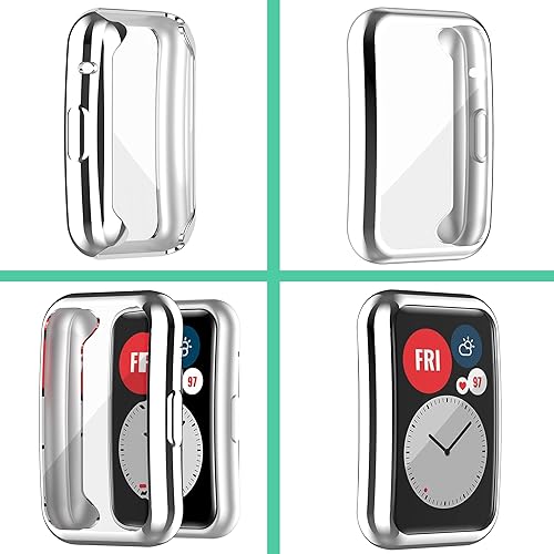 Miniatura 6 de Correa de repuesto con funda compatible con Huawei Watch Fit Smartwatch con cubierta protectora de pantalla todo incluido para hombres y mujeres