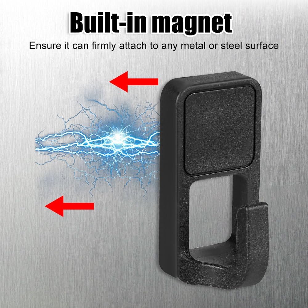 DONGKER Magnetic Grill Hooks,4 PCS Magnet Grill Tool Holders for Hanging Barbecue Tools Kitchen Refrigerator Oven Metal Steel Surfaces